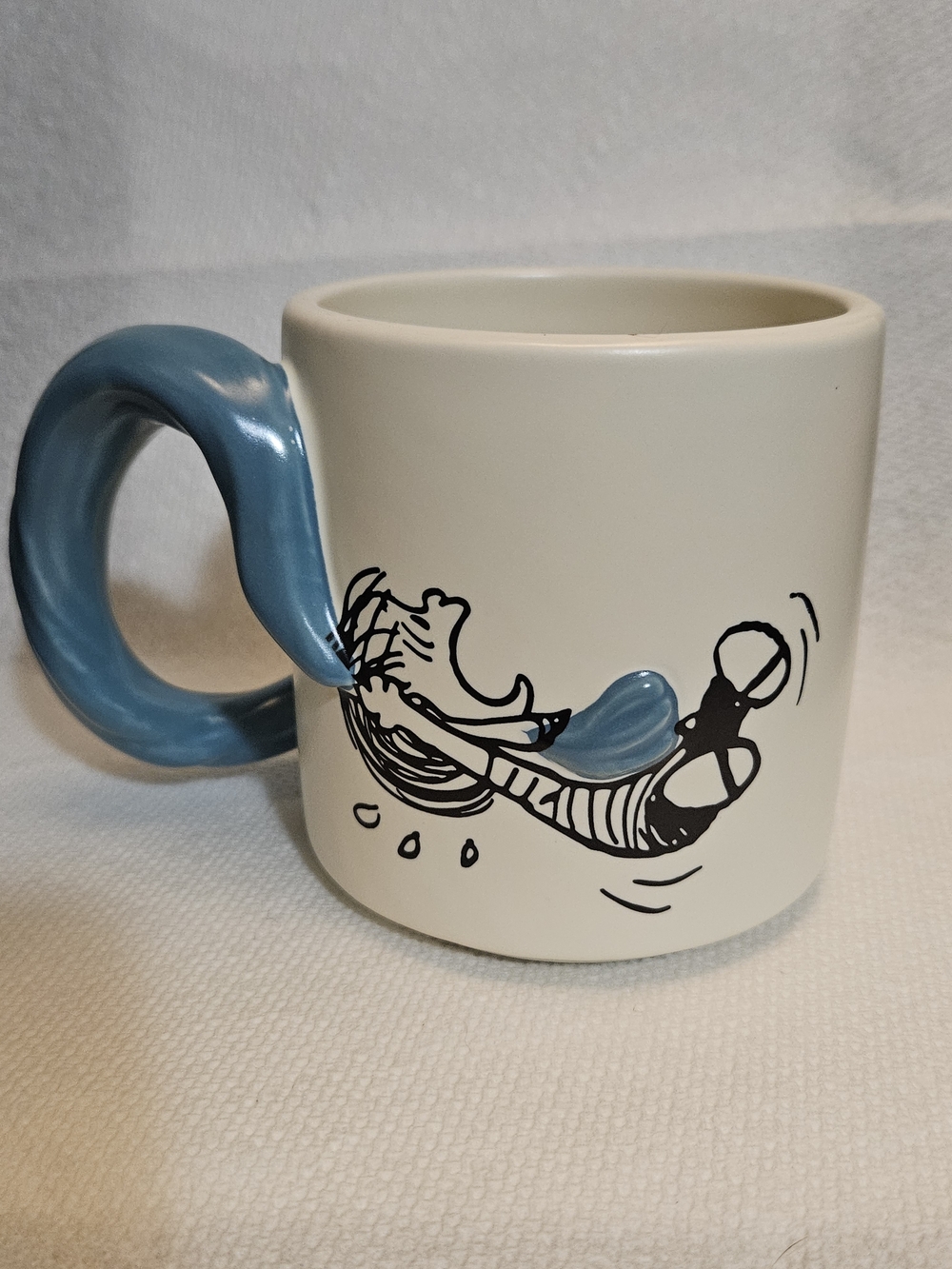 RARE Peanuts Linus & Snoopy Ceramic Mug with Blue Blanket Handle